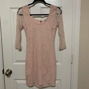 Pink Lace Mini Dress